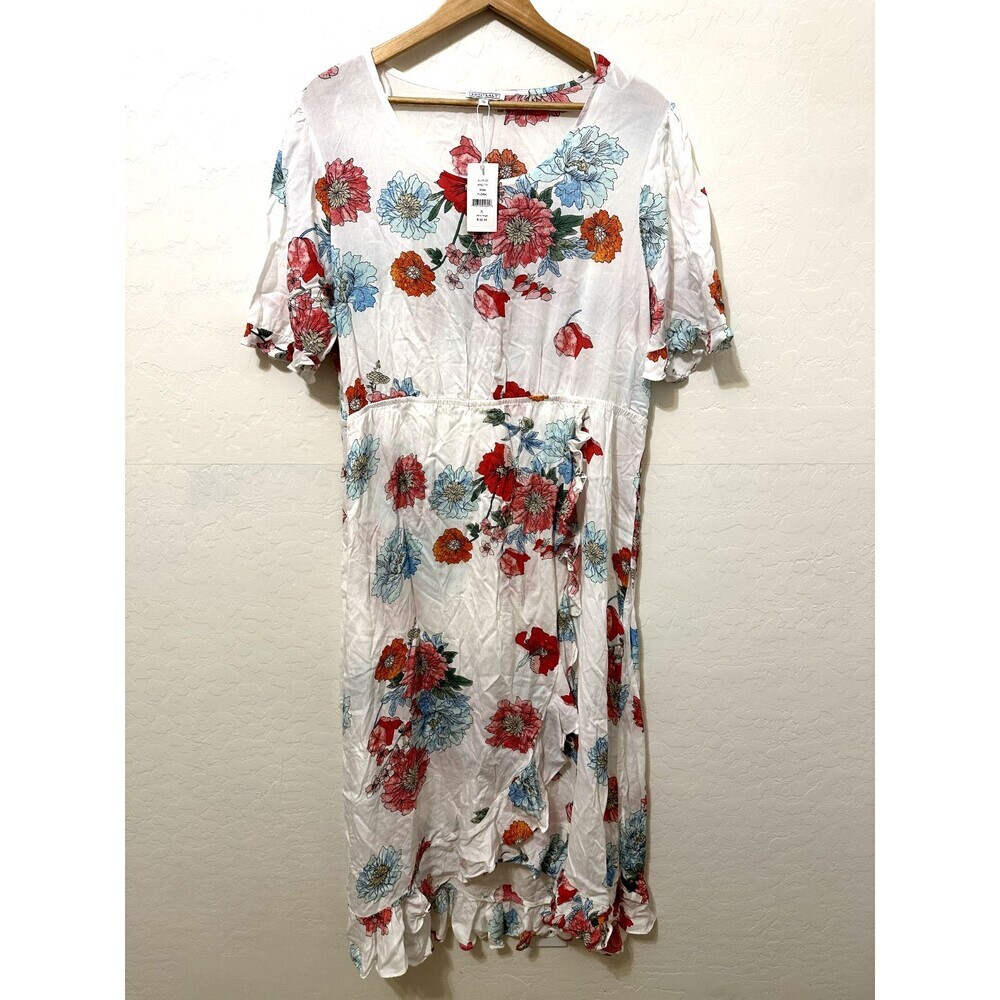 Sweet Salt Womans Floral Midi‎ Dress Size XL Ruffeled Babydoll Boho Bloomcare